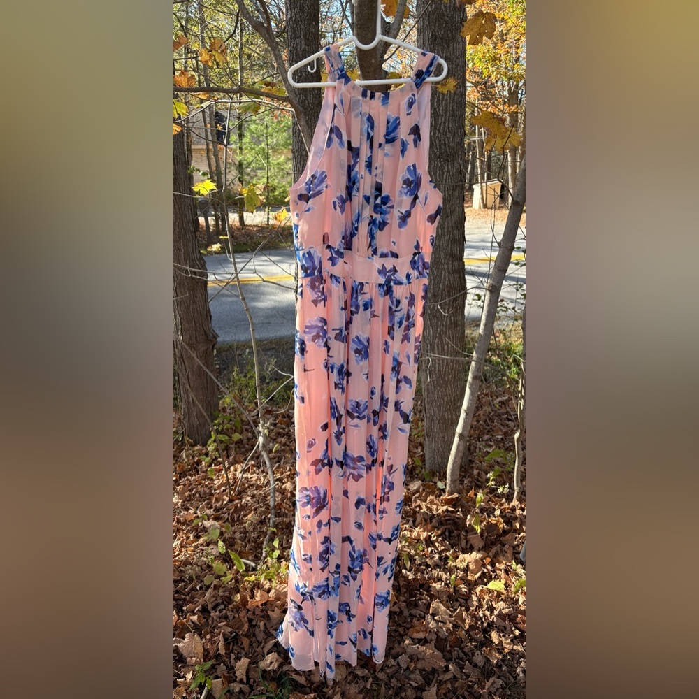 Eliza J Pink and Blue Floral Dress
